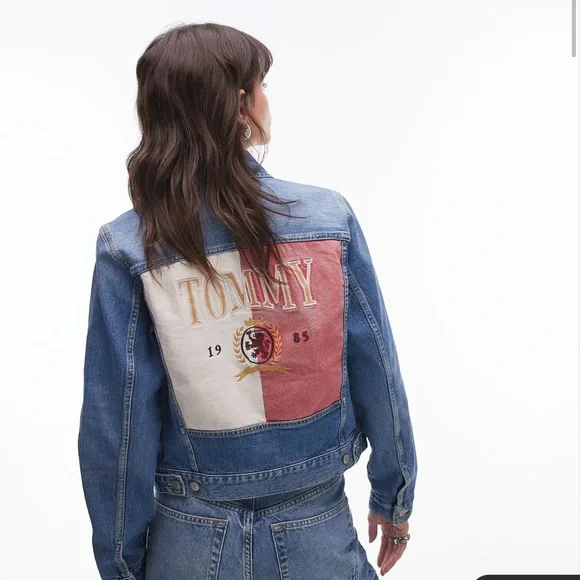 Tommy Jeans Crest & Flag Denim Jacket - Picture 2 of 8